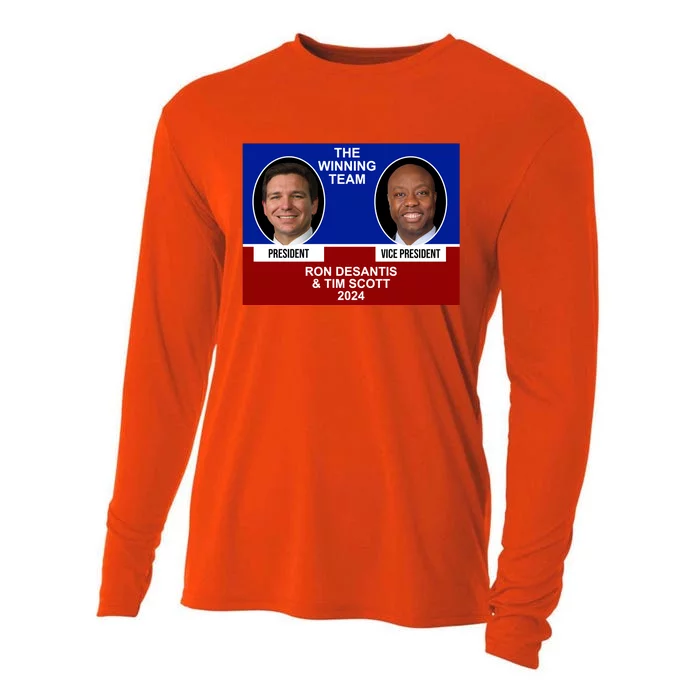 The Winning Team Ron Desantis And Tim Scott 2024 Cooling Performance Long Sleeve Crew