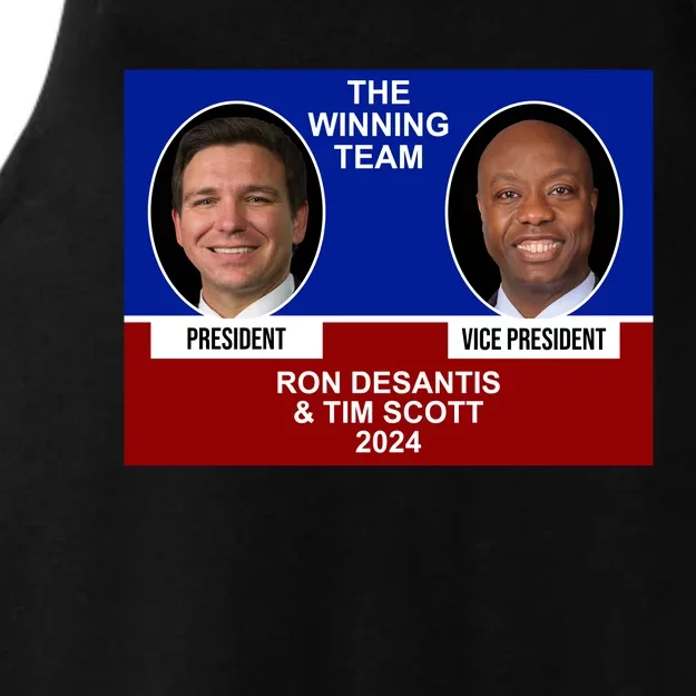 The Winning Team Ron Desantis And Tim Scott 2024 Ladies Tri-Blend Wicking Tank