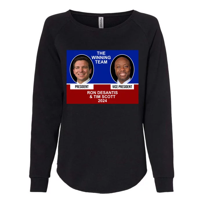 The Winning Team Ron Desantis And Tim Scott 2024 Womens California Wash Sweatshirt