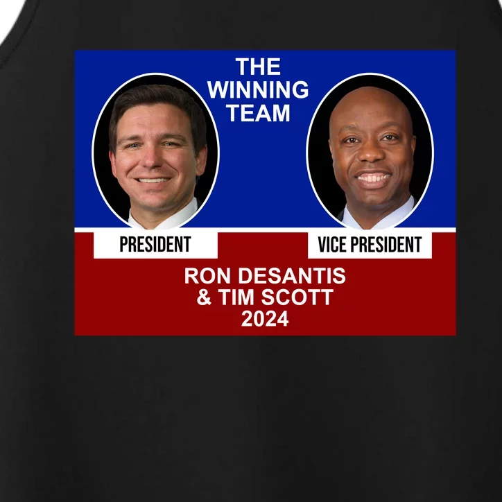 The Winning Team Ron Desantis And Tim Scott 2024 Performance Tank