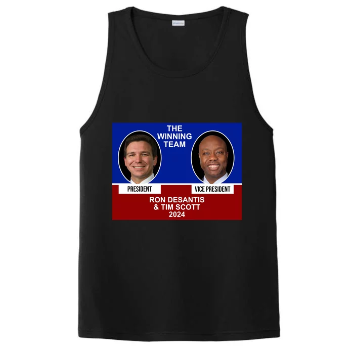 The Winning Team Ron Desantis And Tim Scott 2024 Performance Tank