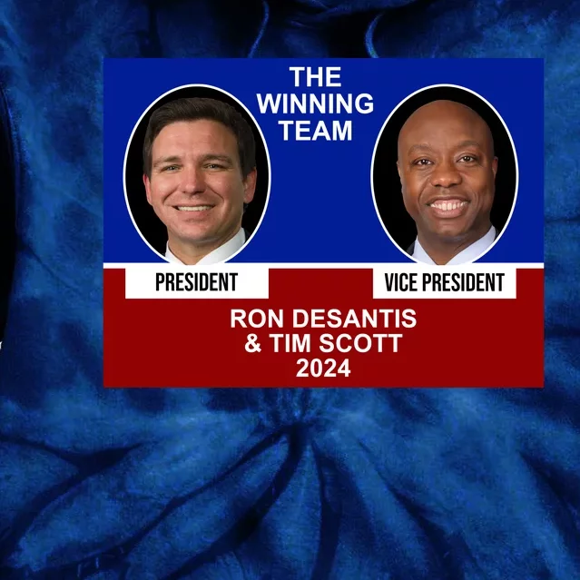 The Winning Team Ron Desantis And Tim Scott 2024 Tie Dye Hoodie