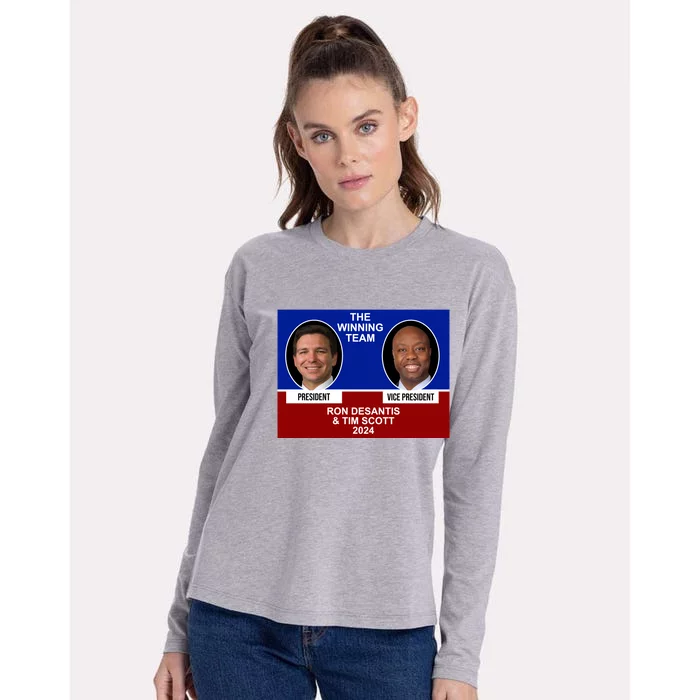 The Winning Team Ron Desantis And Tim Scott 2024 Womens Cotton Relaxed Long Sleeve T-Shirt