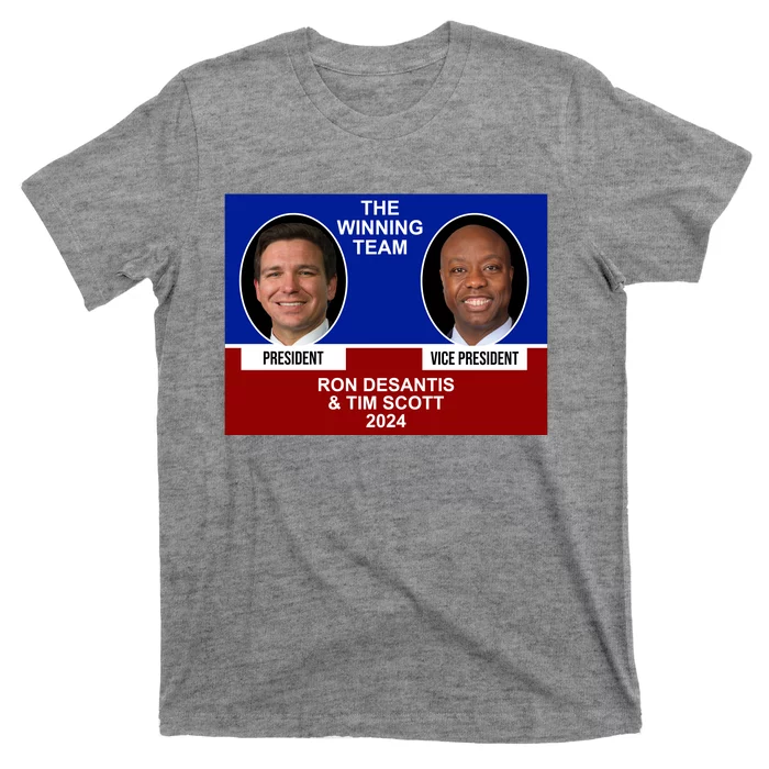 The Winning Team Ron Desantis And Tim Scott 2024 T-Shirt