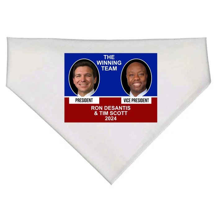 The Winning Team Ron Desantis And Tim Scott 2024 USA-Made Doggie Bandana