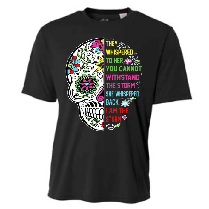 They whispered to her you cannot withstand the storm Skull Cooling Performance Crew T-Shirt