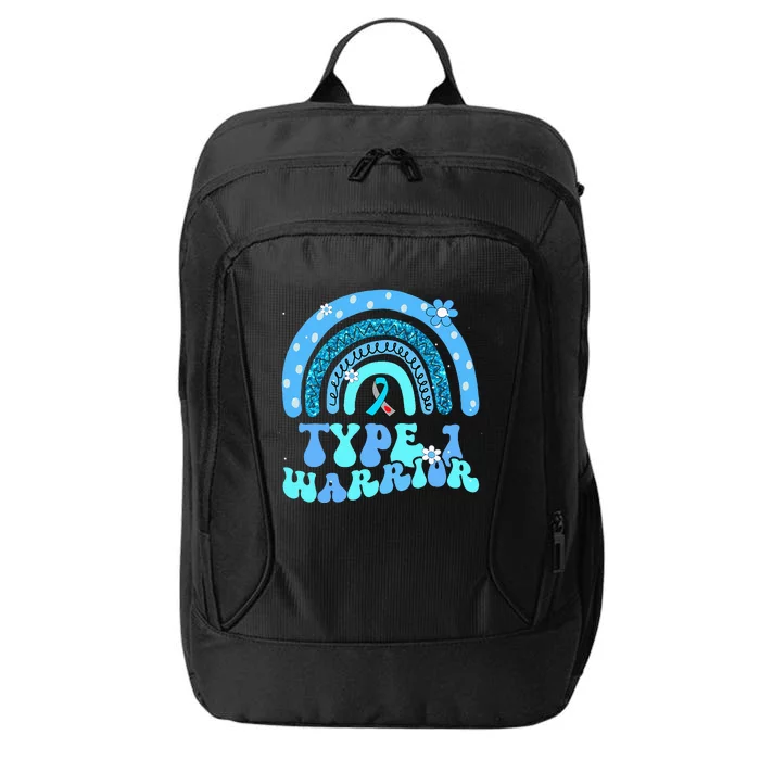 T1D Warrior Type 1 Diabetes Awareness Blue Ribbon City Backpack