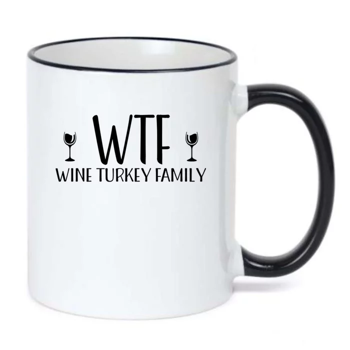 Thanksgiving Wine Turkey Family Great Gift Black Color Changing Mug