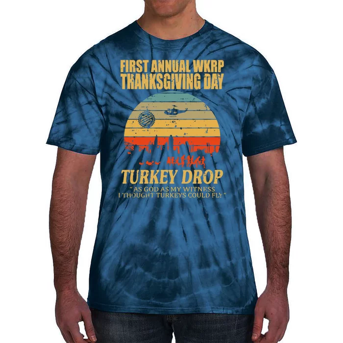 Thanksgiving Wkrp Turkey Drop Tie-Dye T-Shirt