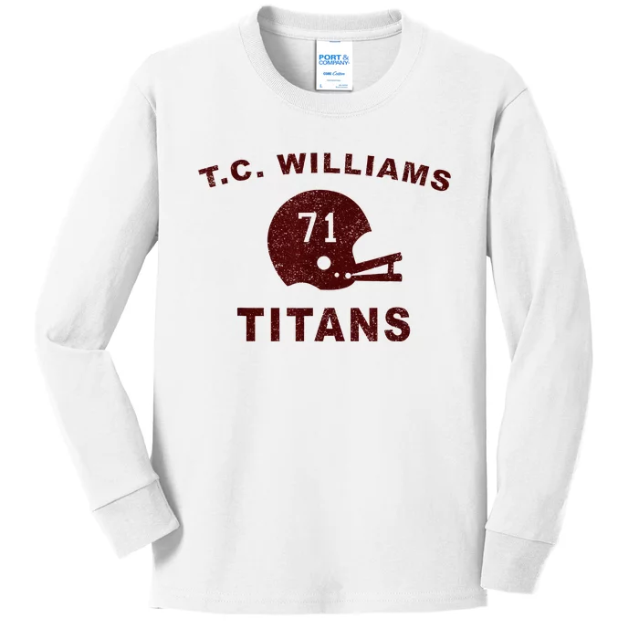 T.C. Williams Titan Football Helmet Kids Long Sleeve Shirt