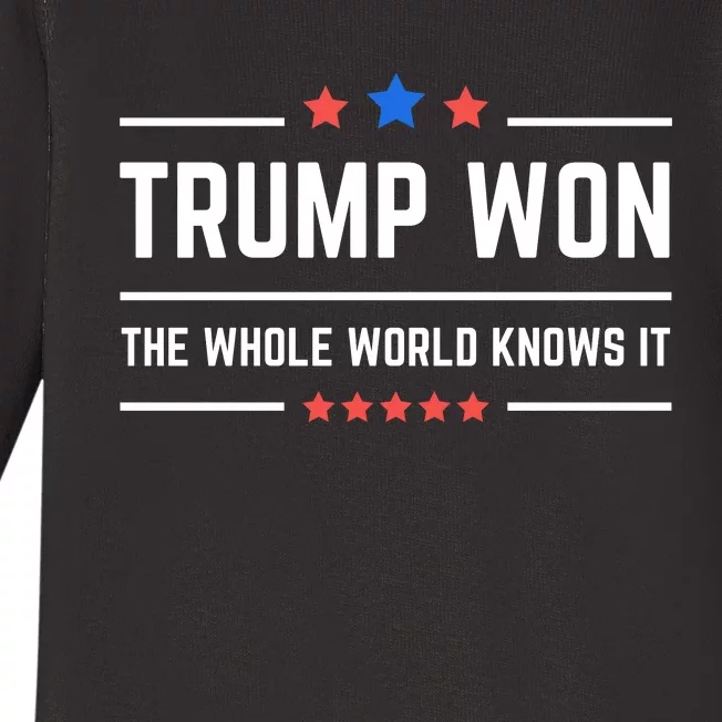 Trump Won The Whole World Knows It Baby Long Sleeve Bodysuit