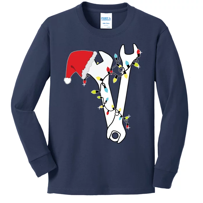 Tool Wrench Technician Mechanic Engineer Christmas Kids Long Sleeve Shirt