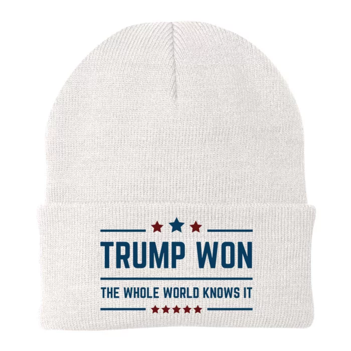 Trump Won The Whole World Knows It Knit Cap Winter Beanie