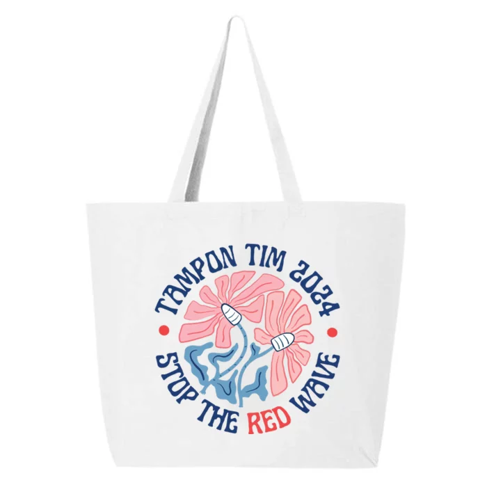 Tim Walz Tampon 2024 Presidential Race Vote Blue Madam President Kamala 25L Jumbo Tote