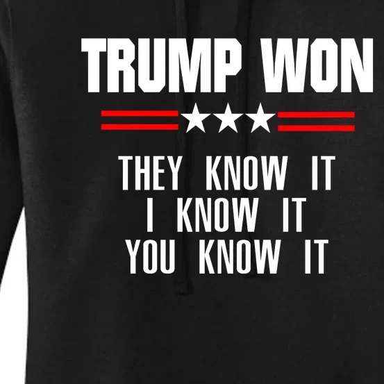 Trump Won They Know It I Know It You Know It Women's Pullover Hoodie