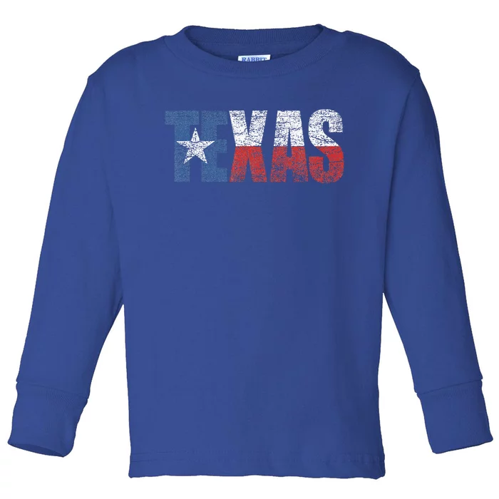 Texas Women Texas State Flag Toddler Long Sleeve Shirt