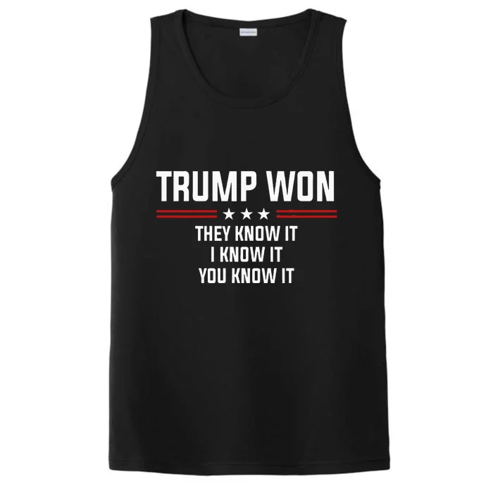 Trump won they know it i know it you know it Performance Tank