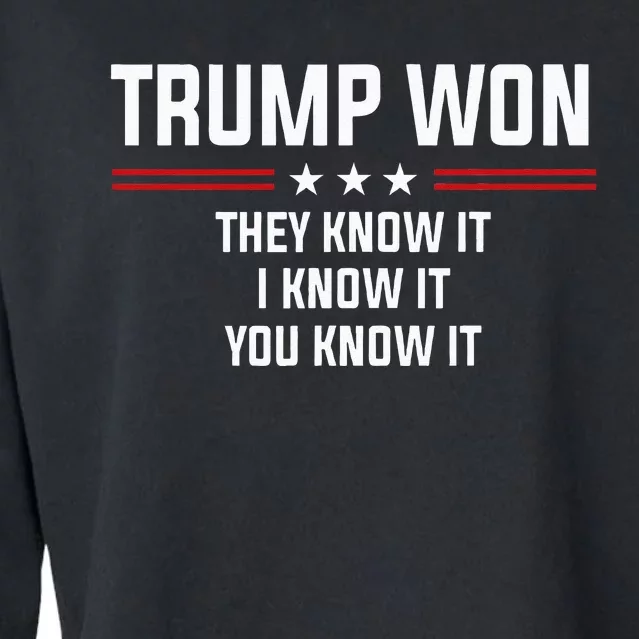 Trump won they know it i know it you know it Cropped Pullover Crew