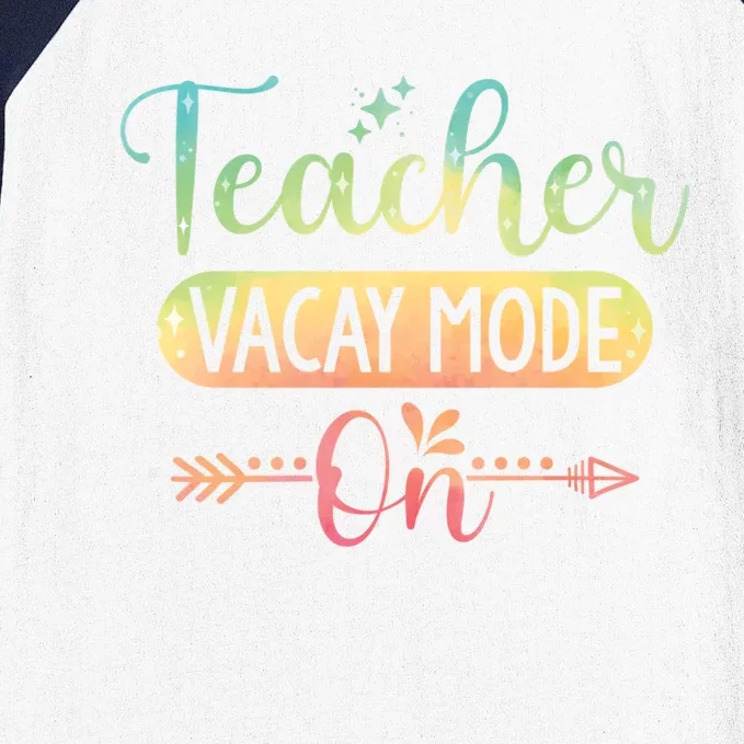 Teacher Weekend Tie Dye Teacher Vacay Mode On Gift Baseball Sleeve Shirt