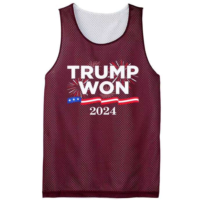 Trump Won Trump Wins 2024 Presidential Election 2024 Us Presidency Mesh Reversible Basketball Jersey Tank