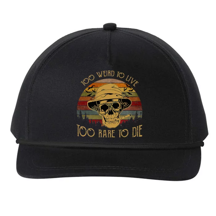 Too Weird To Live Too Rare To Die Funny Halloween Skull Snapback Five-Panel Rope Hat