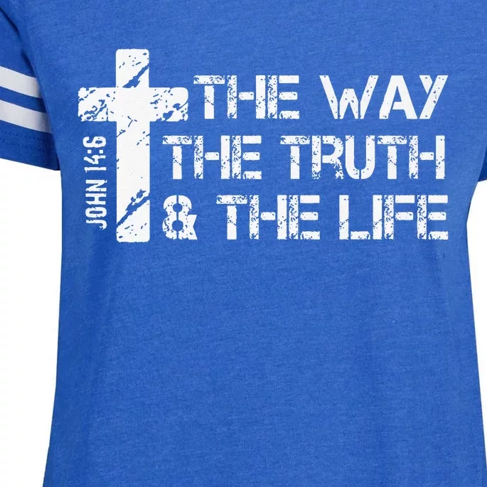 The Way Truth Life John 14 6 Bible Verse Christian Faith Enza Ladies Jersey Football T-Shirt