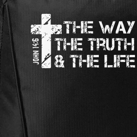 The Way Truth Life John 14 6 Bible Verse Christian Faith City Backpack