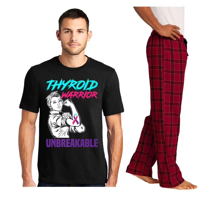 Thyorid Warrior Unbreakable Support Thyroid Cancer Gift Pajama Set