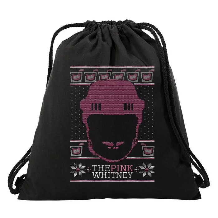 The Whitney Ugly Christmas Sweater Party Hockey Drawstring Bag