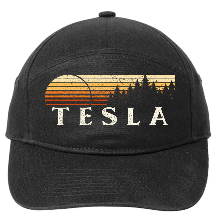 Tesla Wv Vintage Evergreen Sunset Eighties 7-Panel Snapback Hat