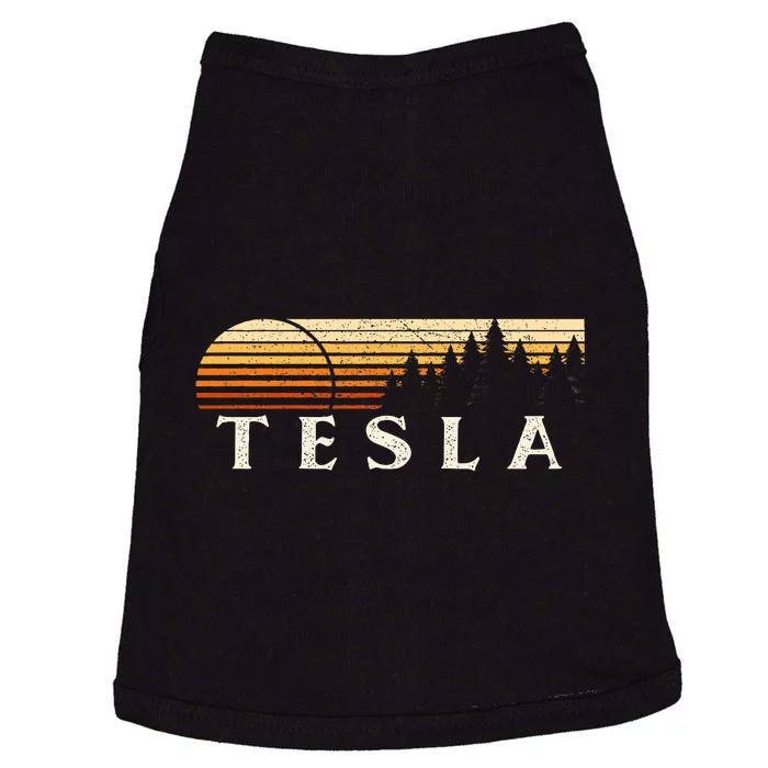 Tesla Wv Vintage Evergreen Sunset Eighties Retro Doggie Tank