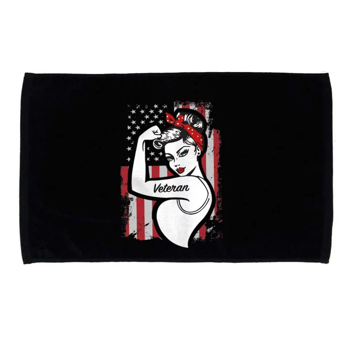 The Woman Veteran Strong Girl Mom Veteran Microfiber Hand Towel