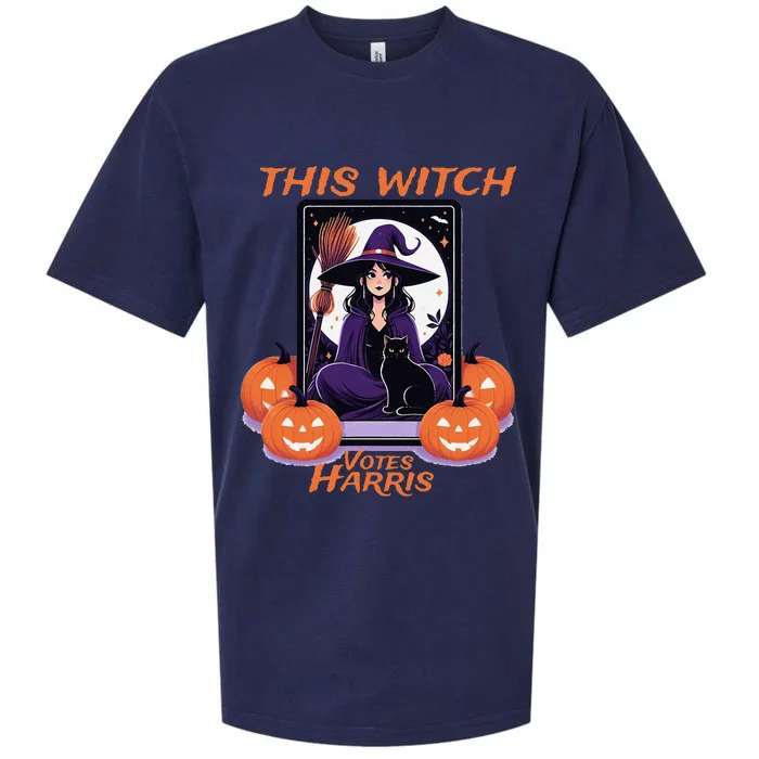 This Witch Votes Kamala Harris Halloween Spooky Tarot Card Sueded Cloud Jersey T-Shirt