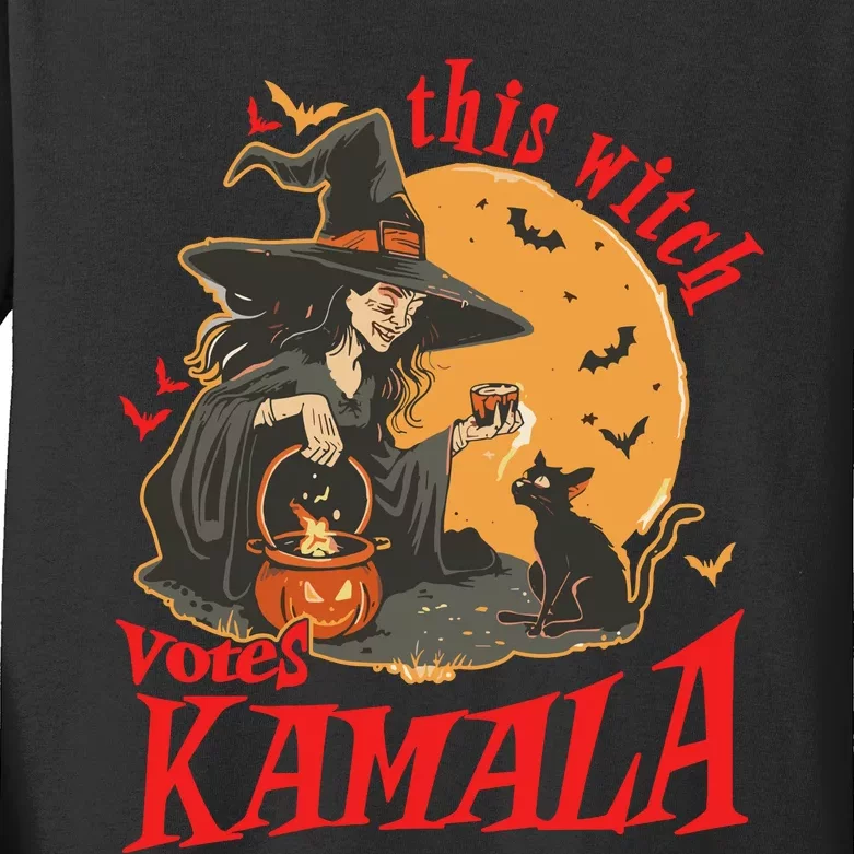 This Witch Votes Kamala Halloween Kids Long Sleeve Shirt