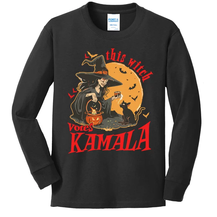 This Witch Votes Kamala Halloween Kids Long Sleeve Shirt