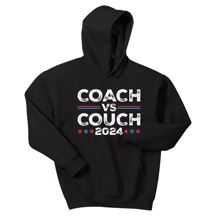 Tim Walz Waltz Vs Jd Vance 2024 Coach Vs Couch Kids Hoodie