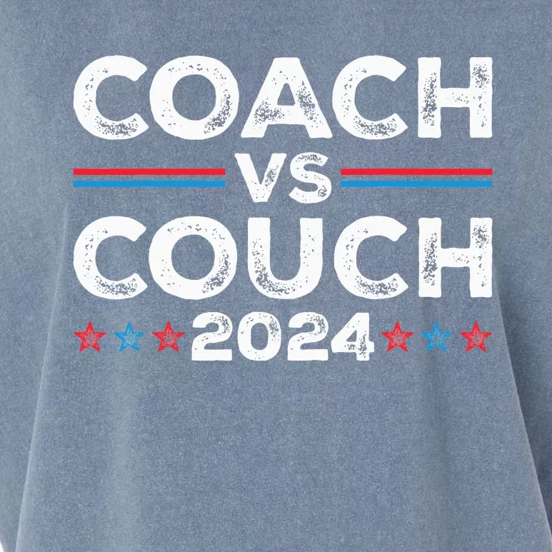 Tim Walz Waltz Vs Jd Vance 2024 Coach Vs Couch Garment-Dyed Women's Muscle Tee