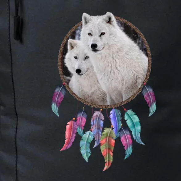 Two White Wolves Dream Catcher Daily Commute Backpack