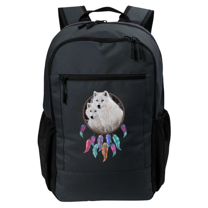 Two White Wolves Dream Catcher Daily Commute Backpack