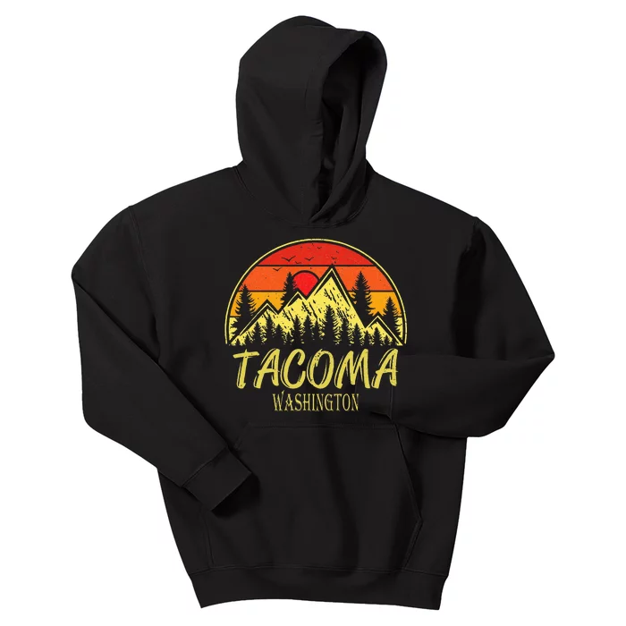 Tacoma Washington Wa Mountains Hike Hiking Souvenir Kids Hoodie