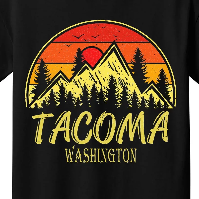 Tacoma Washington Wa Mountains Hike Hiking Souvenir Kids T-Shirt