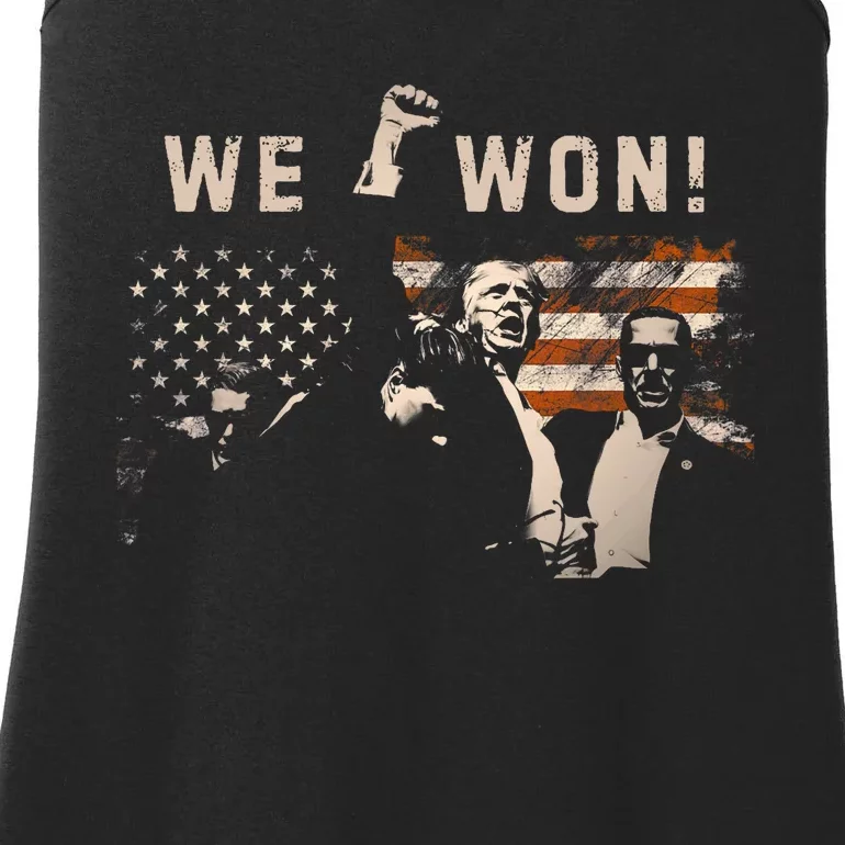 Trump We Won Wins Inauguration 47 Us President 2025 Election Ladies Essential Tank