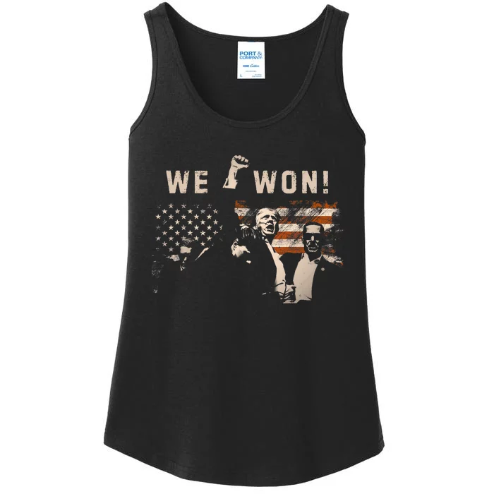 Trump We Won Wins Inauguration 47 Us President 2025 Election Ladies Essential Tank