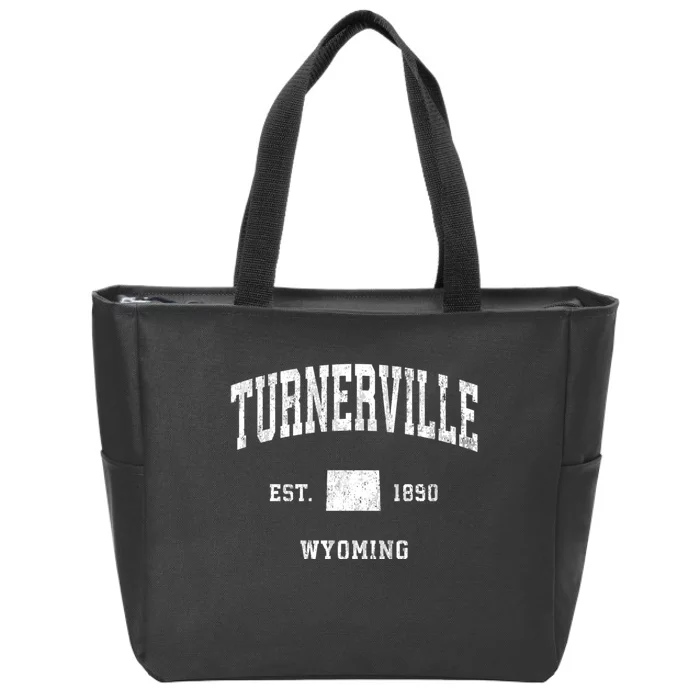 Turnerville Wyoming Wy Vintage Athletic Sports Zip Tote Bag