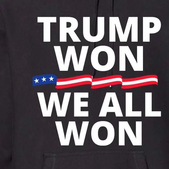 Trump Won We All Won 2024 Usa Flag Trump Won Premium Hoodie