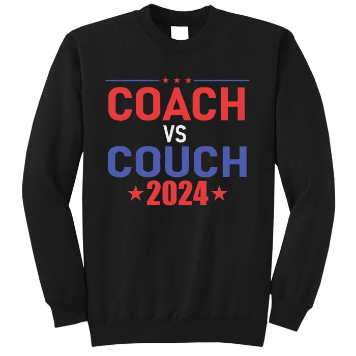 Tim Walz Waltz Vs Jd Vance 2024 Coach Vs Couch Tall Sweatshirt