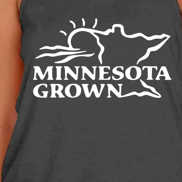 Tim Walz Wearing Minnesota Grown Women's Knotted Racerback Tank