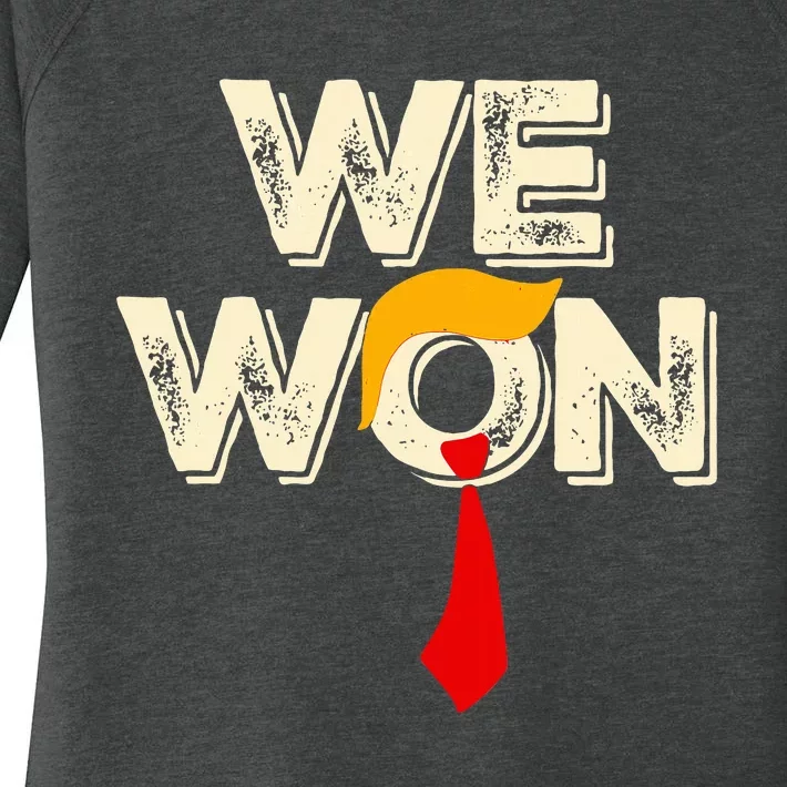 Trump We Won Win Inauguration Day 2025 47th President Women's Perfect Tri Tunic Long Sleeve Shirt