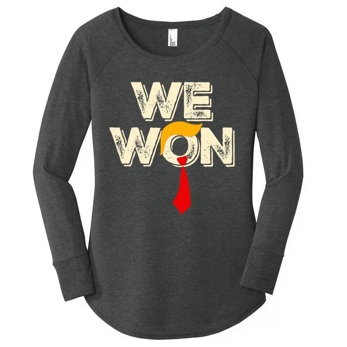 Trump We Won Win Inauguration Day 2025 47th President Women's Perfect Tri Tunic Long Sleeve Shirt