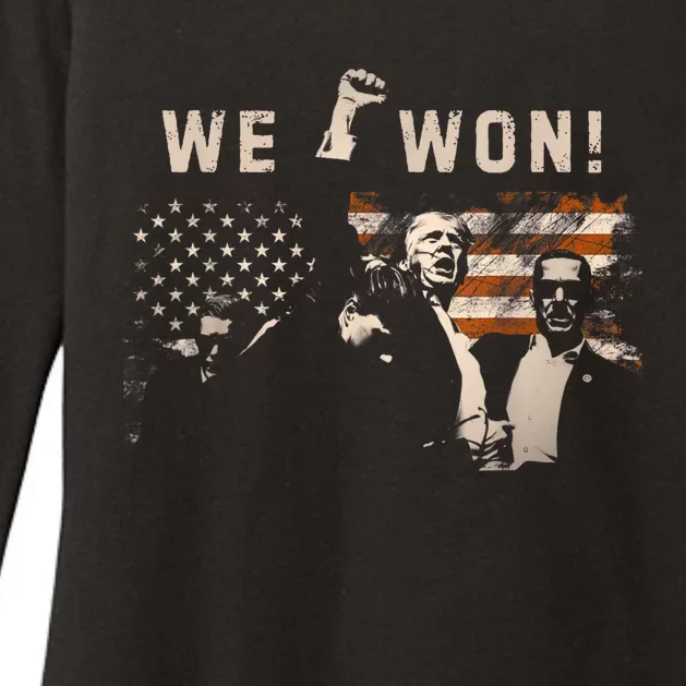 Trump We Won Wins Inauguration 47 Us President 2025 Election Womens CVC Long Sleeve Shirt